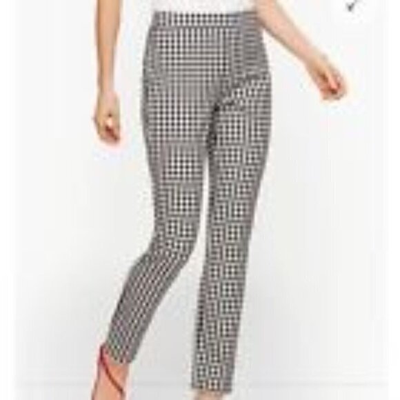 Talbots Women's Gingham Chatham Ankle Pant Black White Stretch Low Rise Size 4P - Picture 10 of 10